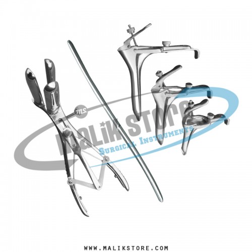 hegar uterine dilator, 5-6 mathieu speculum, grave 3 pieces